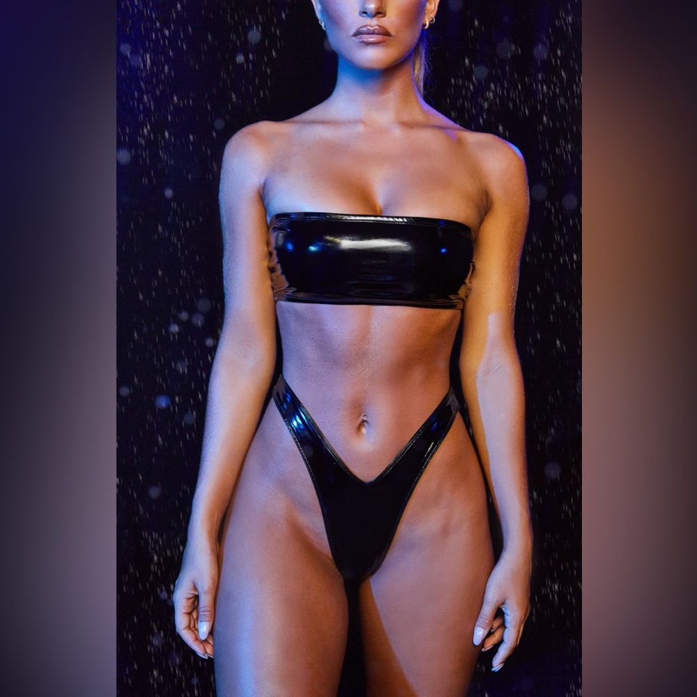 Oh Polly Vinyl Thong Bikini